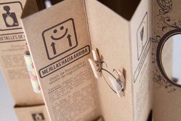 Detalle diseño de packaging reciclado