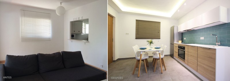 antes y después diseño interior comedor