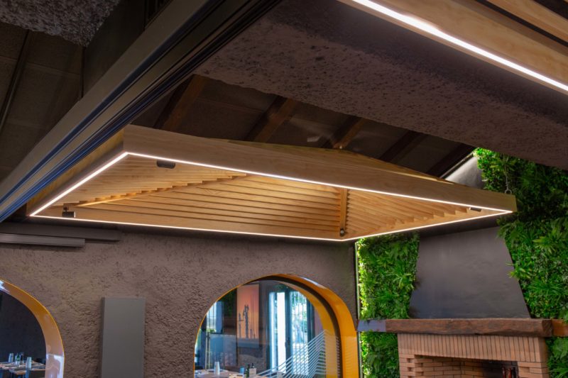Diseño Restaurante Detalle techo natural