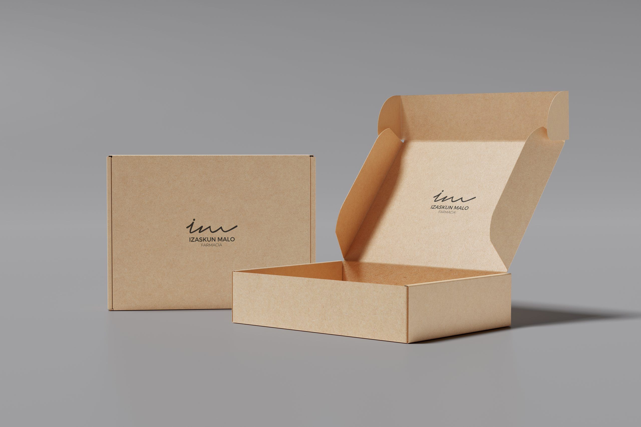 diseño de marca para farmacia caja cartón