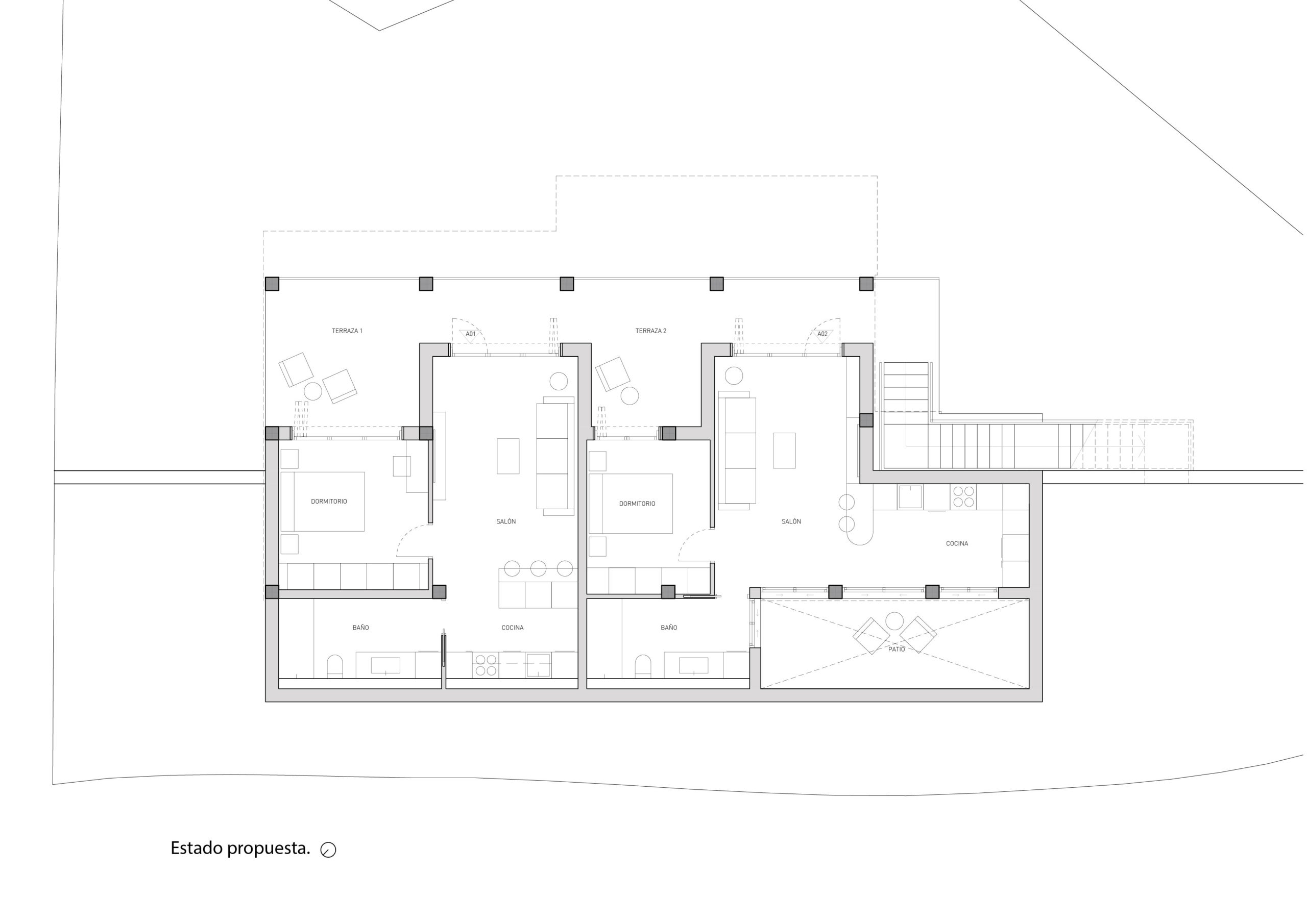 Diseño de apartamentos pequeños Apartamentos turísticos Planta